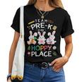 Happy Easter Teacher Student Team Pre-K Is My Hoppy Place Women T-shirt