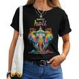 Happy Holi Festival India Hindu Colors Spring Woman Elephant Women T-shirt