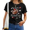 My Heart Is On That Field Football Cute Mom Dad Women T-shirt