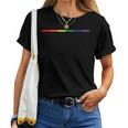 Horizontal Rainbow Stripe Relaxed Fit Women T-shirt