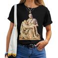 Italian Sculptor Michelangelo Pieta Statue Jesus Mother Mary Women T-shirt