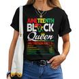 Junenth Black Queen Nutritional Facts Freedom Day Women T-shirt
