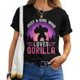 Just A Girl Who Loves Gorillas Great Retro Vintage Gorilla Women T-shirt