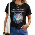 Just A Girl Who Loves Wolves Girls Wolf Women T-shirt Just A Girl Who Loves Wolves Girls Wolf Women T-shirt