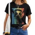 Lemur Porträtintage Stil Mama Papa T-shirt Frauen