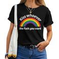 Lgbt Gay Pride Rainbow Kiss Whoever The Fuck You Want Women T-shirt
