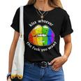 Lgbt Rainbow Flag Kiss Whoever The Fuck You Want Lips Women T-shirt