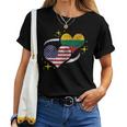 Lithuanian American Flag Heart Lithuanian Vintage Women T-shirt