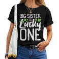 Lucky One First Birthday Big Sister Family St Patrick's Day Women T-shirt