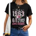 Made In 1963 Floral 60 Year Old Vintage 60Th Birthday Party Women T-shirt