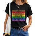 Mandala Leaf Rainbow Lgbt Flag Black Brown StripesWomen T-shirt