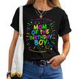 Mom Of The Birthday Boy Retro 80'S Party Mom And Dad Family Women T-shirt