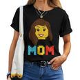 Mom Master Builder Building Bricks Blocks Family Set Parents Women T-shirt