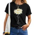 Namaste Yoga Saying Yellow White Lotus Flower Boho Zen Women T-shirt
