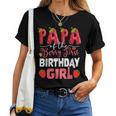 Papa Of The Berry Erster Geburtstag Des Mädchens Strawberry Dad T-shirt Frauen