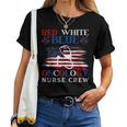 Patriotic Nurse July 4Th Red White Blue Oncology Nurse Crew Women T-shirt
