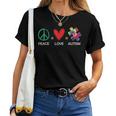 Peace Love Autism Beautiful Autism Awareness Mom Dad Women T-shirt