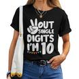 Peace Out Single Digits Im 10 Cute 10 Year Old Girl Birthday Women T-shirt