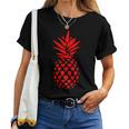 Pineapple Red Hearts Valentines Day Adult Women T-shirt