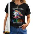 Promoted To Big Sister Est 2024 Unicorn Women T-shirt