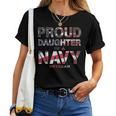 Proud Daughter Retired United States Veteran Navy Usa Flag Women T-shirt