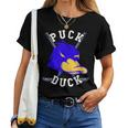 Puck Duck Hockey Sobre Hielo Palos Jugar Hockey Sobre Hielo Deporte En Equipo Camiseta de mujer