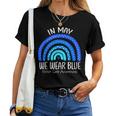 Rainbow In May We Wear Blue Foster Care Awareness Month Women T-shirt