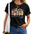 Retro Groovy Helping Little Ones Bloom Nicu Nurse Women T-shirt