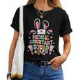 Retro Groovy Medical Assistant Squad Bunny Ear Flower Easter Women T-shirt