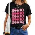 Retro Howdy Western Girl Country Rodeo Pink Cowgirl Groovy Women T-shirt
