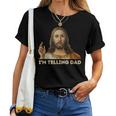 Retro I'm Telling Dad Religious Christian Jesus Women T-shirt