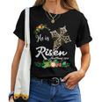He Is Risen Bible Verse Floral Easter Is About Jesus Women T-shirt