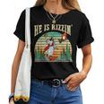 He Is Rizzin Basketball Easter Christian Religious Women T-shirt