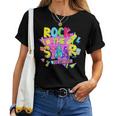 Rock The Staar Test Testing Day Retro Groovy Teacher Stars Women T-shirt