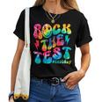 Rock The Test Testing Day Retro Motivational Teacher Student Women T-shirt