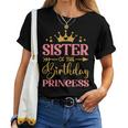 Sister Of The Birthday Princess Themed Family Girl Birthday Women T-shirt
