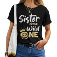 Sister Of The Wild One Family First 1St Baby Birthday Women T-shirt