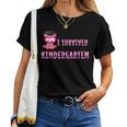 I Survived Kindergarten Owl Grade School Graduation Women T-shirt