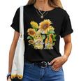 Unique Sunflower Gnome For And Hippies Floral Women T-shirt