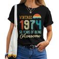 Vintage 1974 50 Geburtstag Retro 50 Jahre Alter Papa Mama T-shirt Frauen