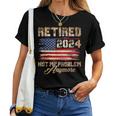 Vintage Retired 2024 Not My Problem Anymore American Flag Women T-shirt