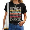 Vintage Never Underestimate An Old Woman Who Loves Snakes Women T-shirt
