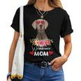 Weimaraner Mom Mama Sunglasses Flower Dog Lover Owner Womens Women T-shirt