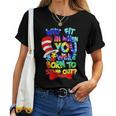 Why Fit In Doctor Teacher Cat In Hat Cool Autism Awareness Women T-shirt