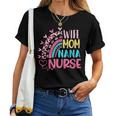 Wife Mom Nana Nurse Nurses Day Leopard Rainbow Women T-shirt