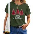 Christmas Tree Red Buffalo Plaid Christmas Women T-shirt