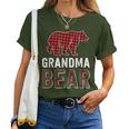 Grandma Bear Red Buffalo Plaid Matching Family Christmas Women T-shirt