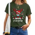 Pcu Crew Buffalo Plaid Face Mask Reindeer Nurse Xmas Women T-shirt