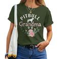 Pitbull Grandma Mom Pitbull Dog Lover Christmas Women T-shirt