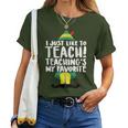 Teacher Elf Christmas I Just Like To Teach Teacher Women T-shirt